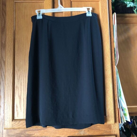 THEORY Gathered Side Crepe Silk Lined BRUNTON Skirt Size 10 Classic Business - Picture 6 of 12